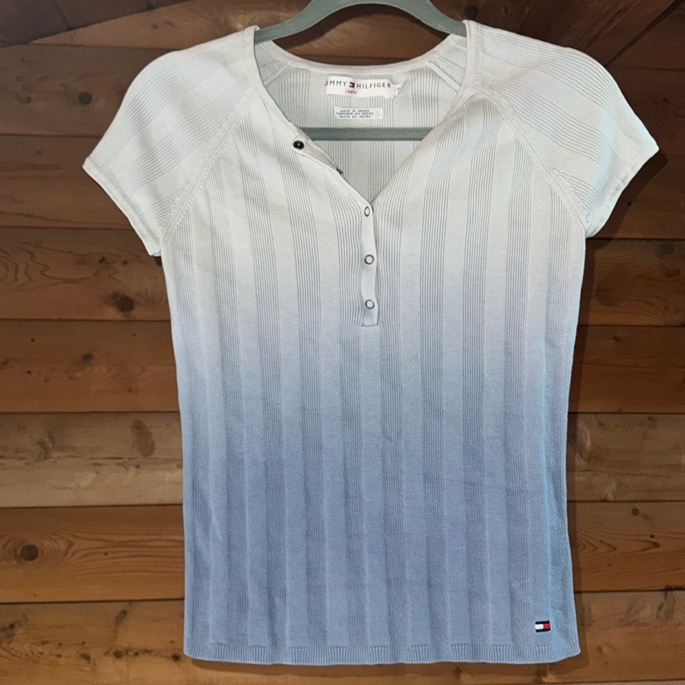 Tommy Hilfiger Ombré Blue button top | Size Medium | Gently Worn